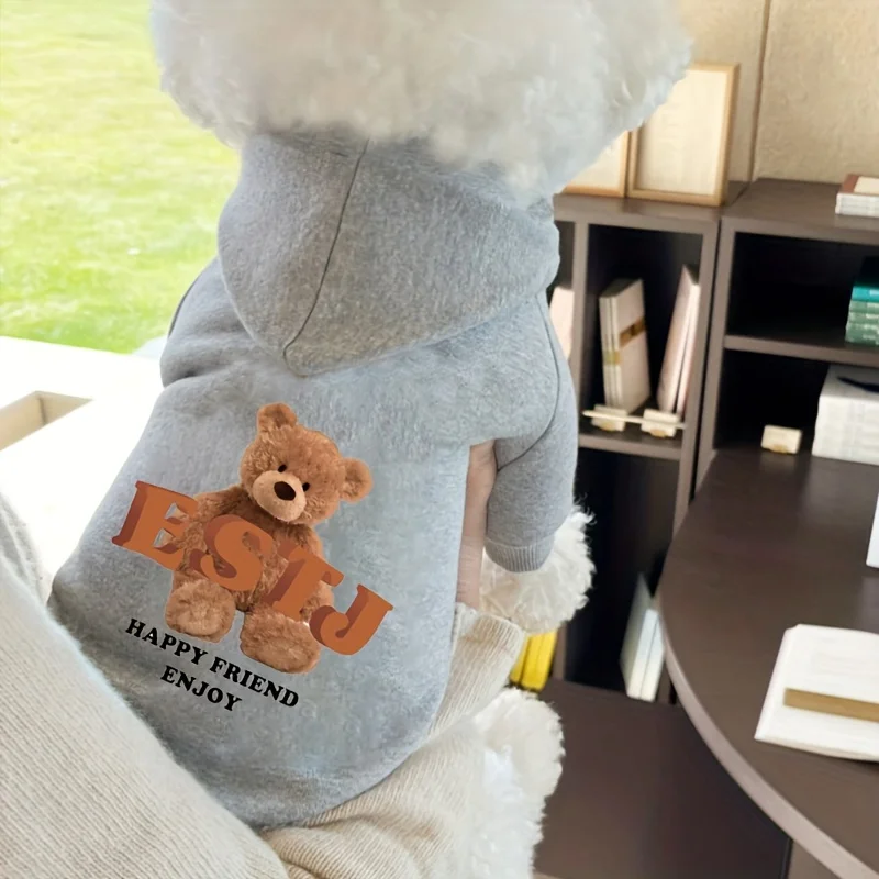 الشتاء كلب الملابس الكلب هوديي دافئ لطيف MBTI الدب نمط القط والكلب مع نفس البلوز في الهواء الطلق الكلب في الهواء الطلق البلدغ أجش