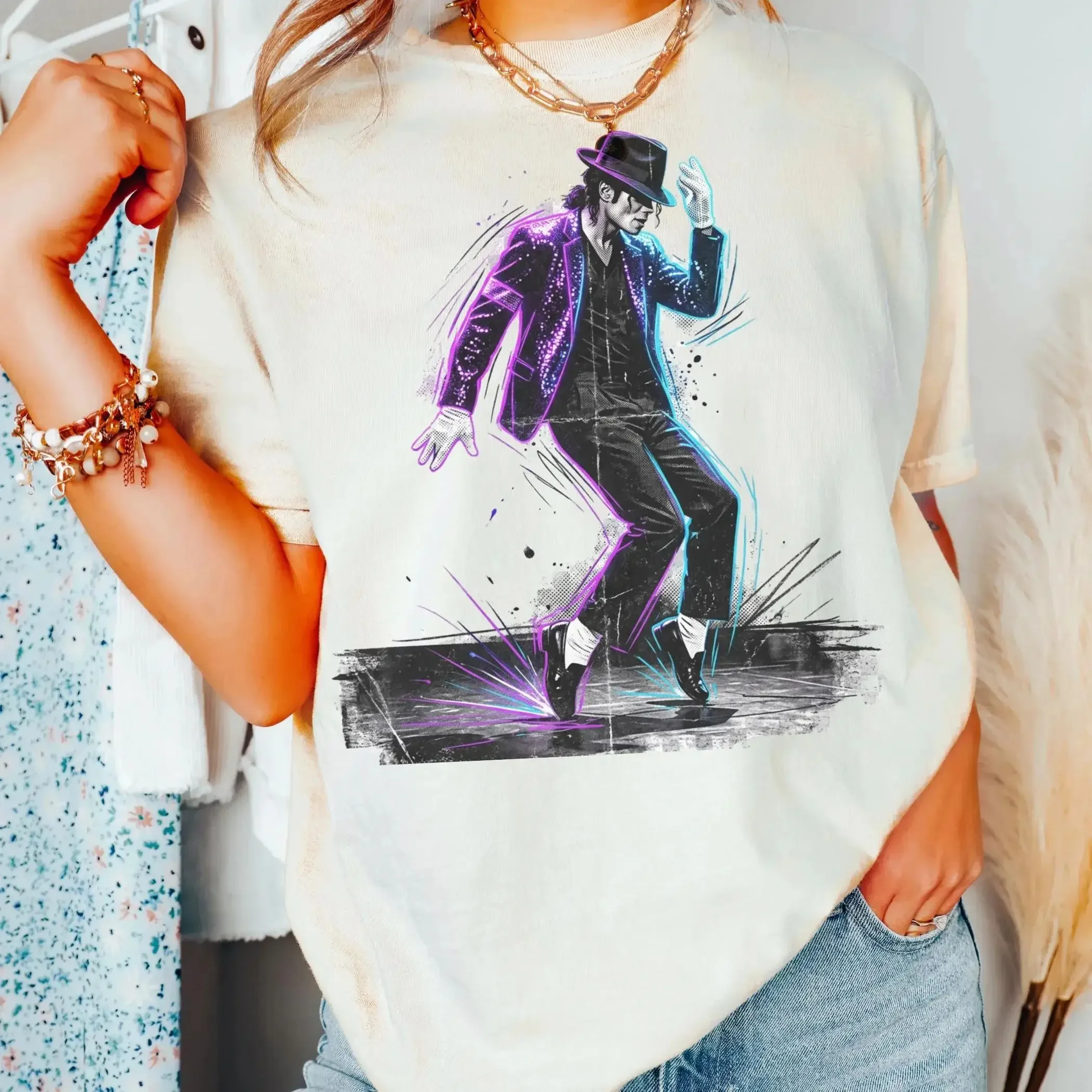 Michael Jackson Modern Redesign Kids T-shirt Fashion Y2K Clothing Hip Pop Round Neck Short Sleeved Casual Loose Tee Fan Gifts