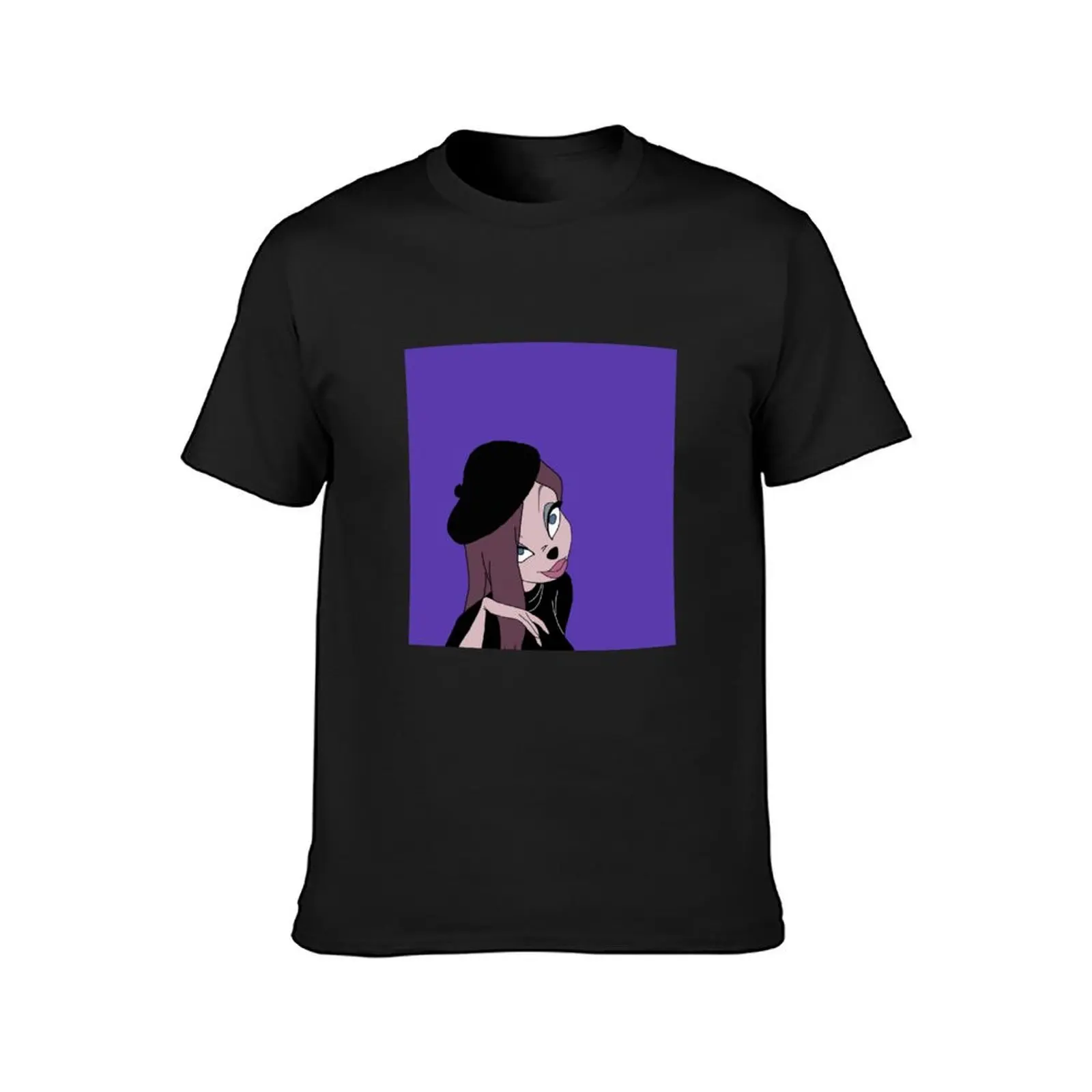 beret girl T-Shirt anime blacks quick-drying mens clothes