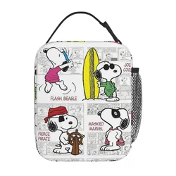 Peanuts Snoopy Cute Cartoon Insulated Lunch Bag High Capacity Meal Container Cooler Bag Tote Lunch Box School Travel Men Women