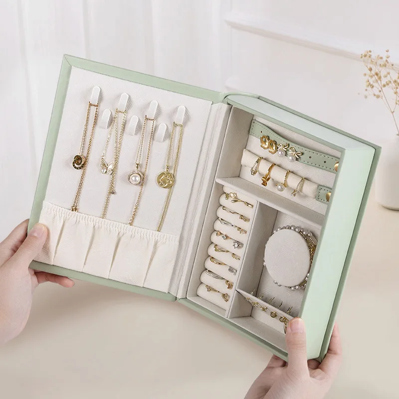 Creative Diary Jewelry Box PU Jewelry Display Organizer for Earrings Necklaces Portable Jewelry boxes for Women Jewelry Holder