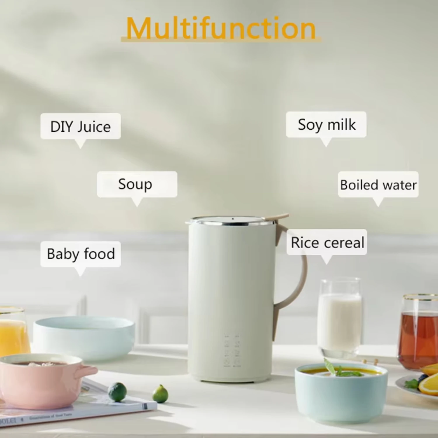 

600ML Soymilk Machine Soy Milk Maker Juicer Mixer Vegetable Extractor Food Blender Filter Free Soup Pot Tea Maker 220V