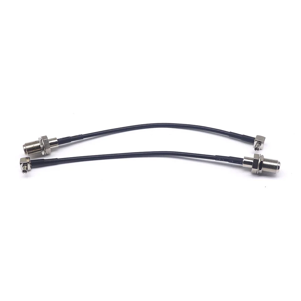 TS9J/CRC9JW to FK RF cable RG174 TS9 male bend to F female TS9J male bend to F female 15CM full copper high frequency cable