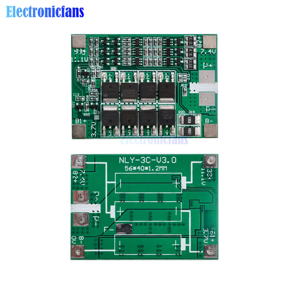 3S 12V 40A 18650 Lithium Battery Protection Board BMS Ternary Li-ion Charger Balancer PCM with Balance 12V for Drill Motor