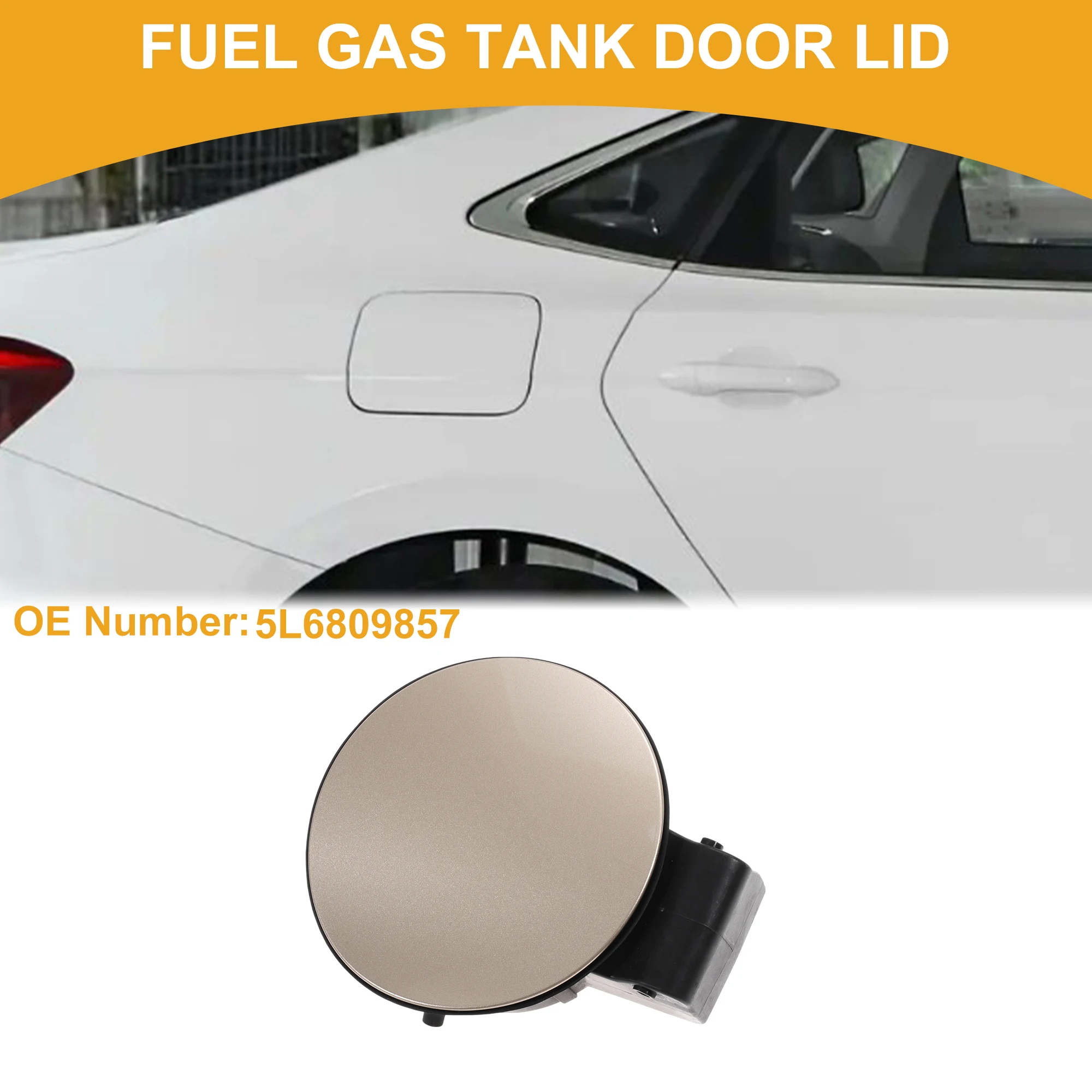 

UXCELL Fuel Tank Door Cap for Skoda Yeti 2013 Bolt Type No.5L6809857 Drift Gold ABS