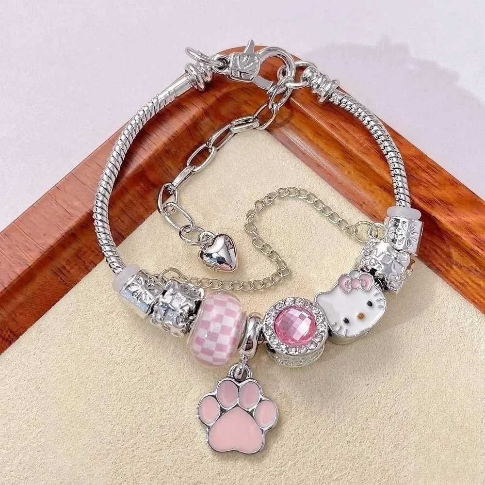 Sanrioed Y2k Kuromi Bracelet DIY Beaded Anime Hellokittyd Melody Cinnamoroll Cartoon Fashion Bracelet Good Friends Lovers Gift