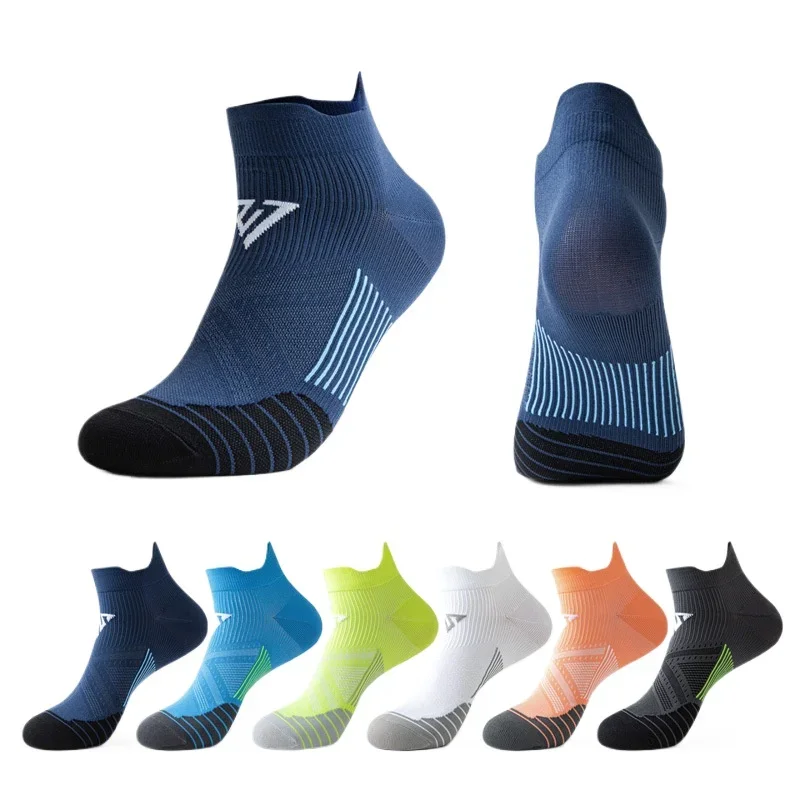 Calcetines deportivos de corte bajo para hombre y mujer, medias gruesas acolchadas de tubo corto para correr, ciclismo, gimnasio y Fitness