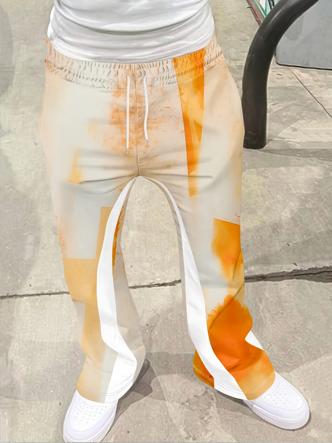 

Мужские модные повседневные спортивные штаны в стиле хип-хоп с яркими пламенными элементами в сочетании с «RICH SOON» Привлекательные для уличной одежды