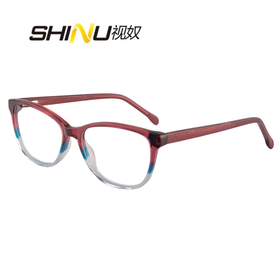 SHINU Shortsighted Glasses Ladies Photochromic Lenses Vintage Acetate Glasse Preacription Multifocal Reading Glasses