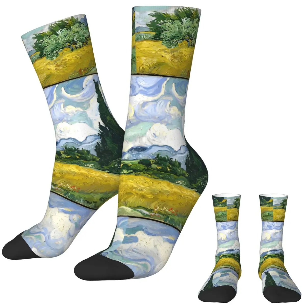 

Van Gogh Stockings Wheat Field Printed Trendy Socks Autumn Non Skid Socks Men's Outdoor High Quality Socks