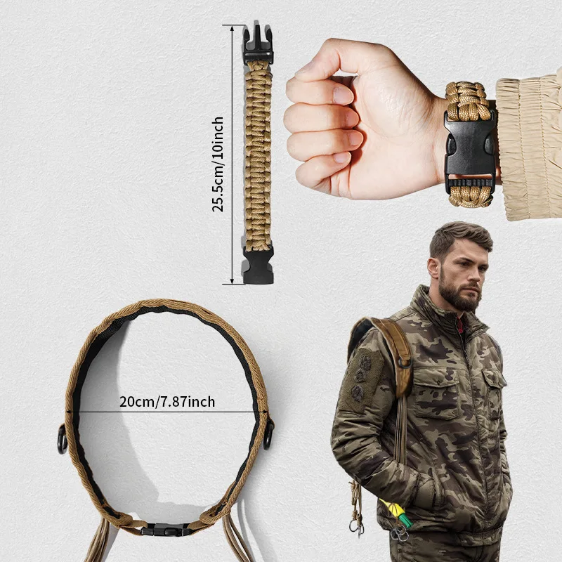 

Ошейник для уличного снаряжения, принадлежности для кемпинга и охоты на открытом воздухе, плетеный ремешок для зонта со шнуром для зонта, стиль браслета