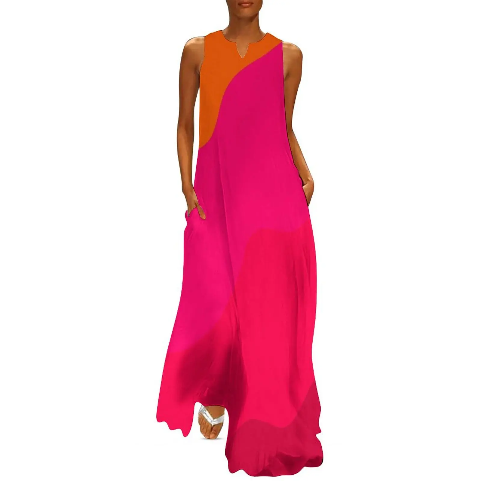 

Hot Pink to Orange II Long Dress Bridesmaid dress woman women's dresses luxury bandage dress