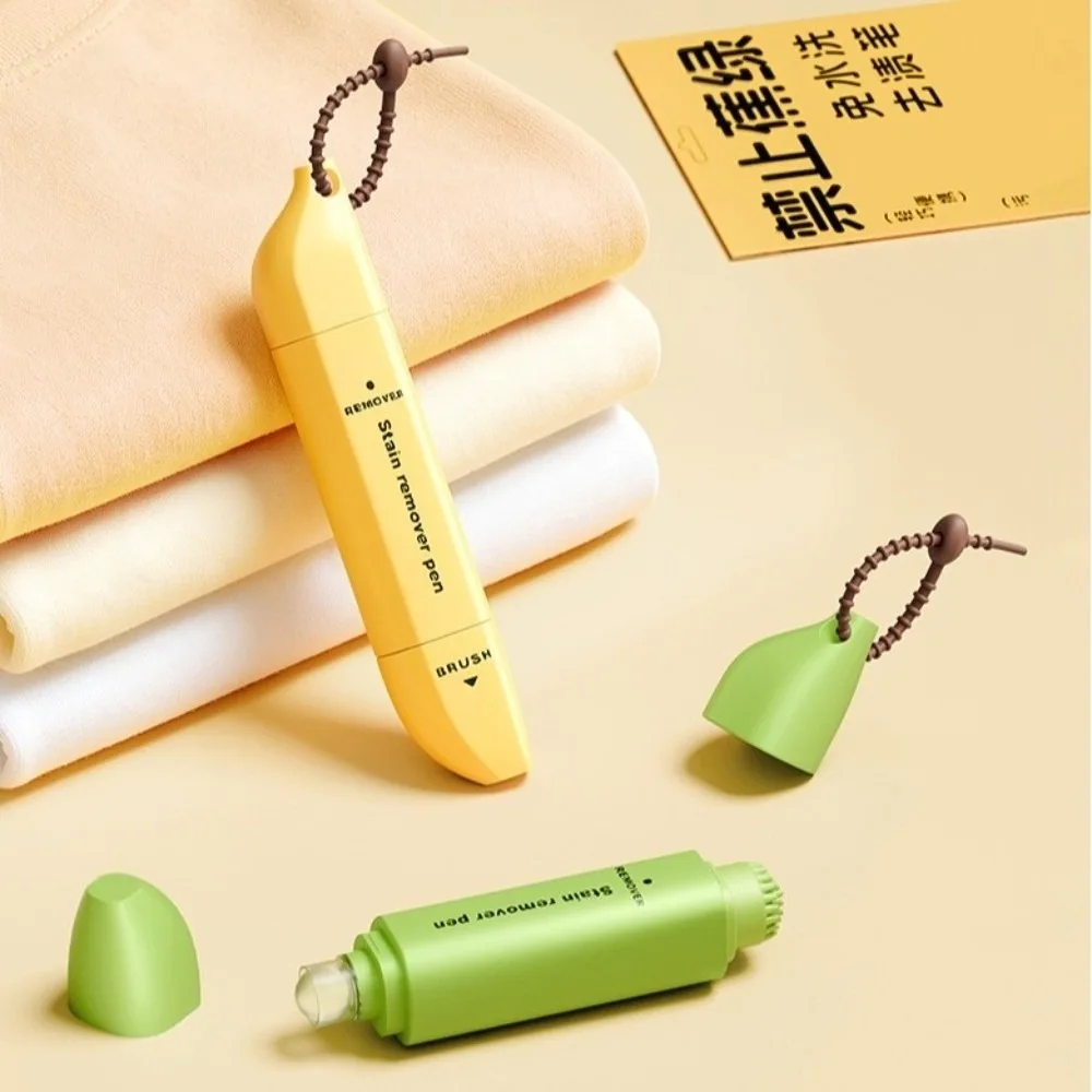 Banana Shapen Stain Remover Pen 15ml Instant Emergency Stain Remover Dual-Head With Brush Head Water-free Stain Remover