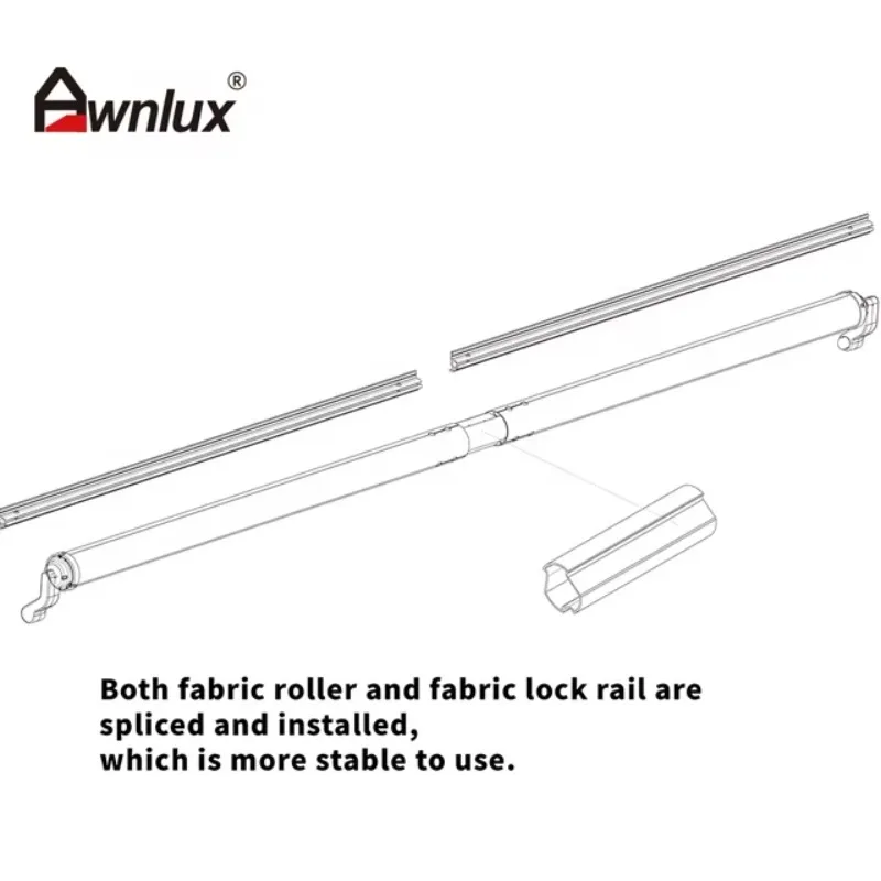 STLF Awnlux Tendalino modulare nero con protezione scorrevole per camper, rimorchi da viaggio, 5a ruota e camper