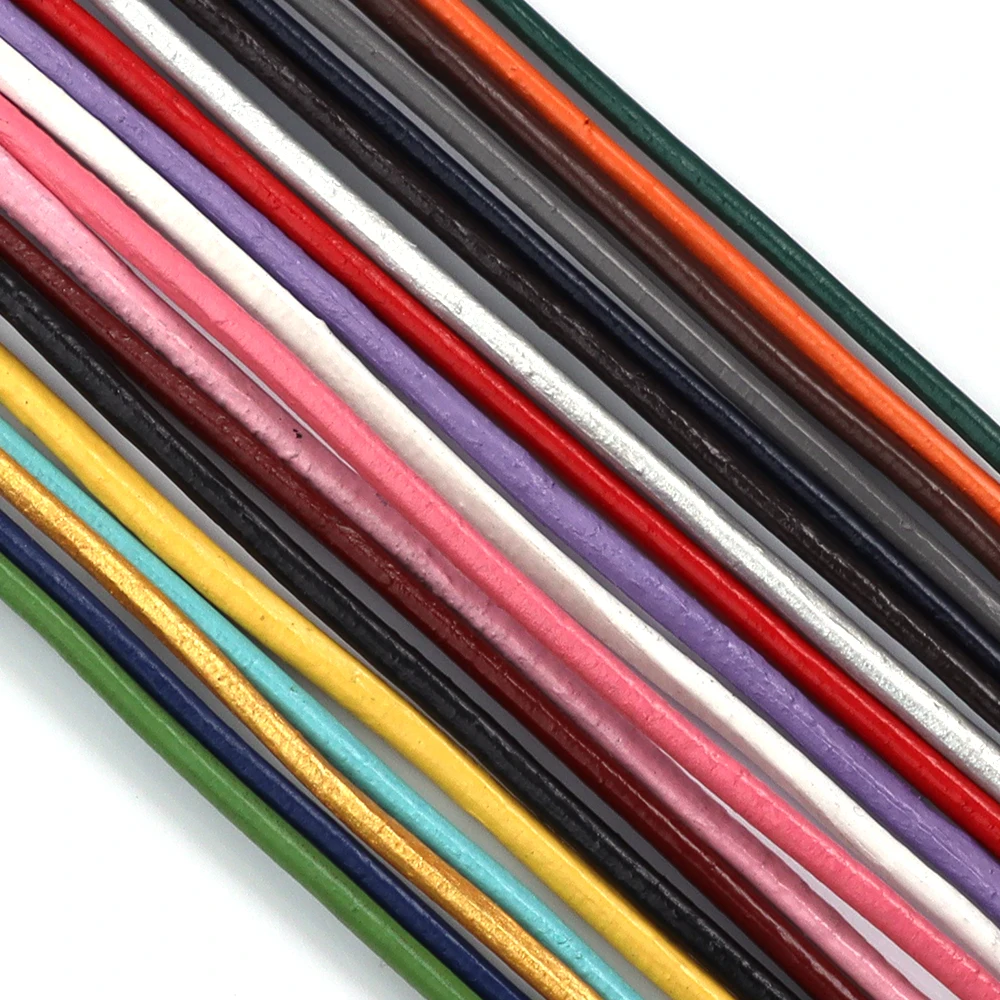 10Yards/Lot Mix colors 3mm Real Genuine Round Leather Cords/Strings/Threads Fitting Diy Necklace Bracelet Jewelry Making Supplie