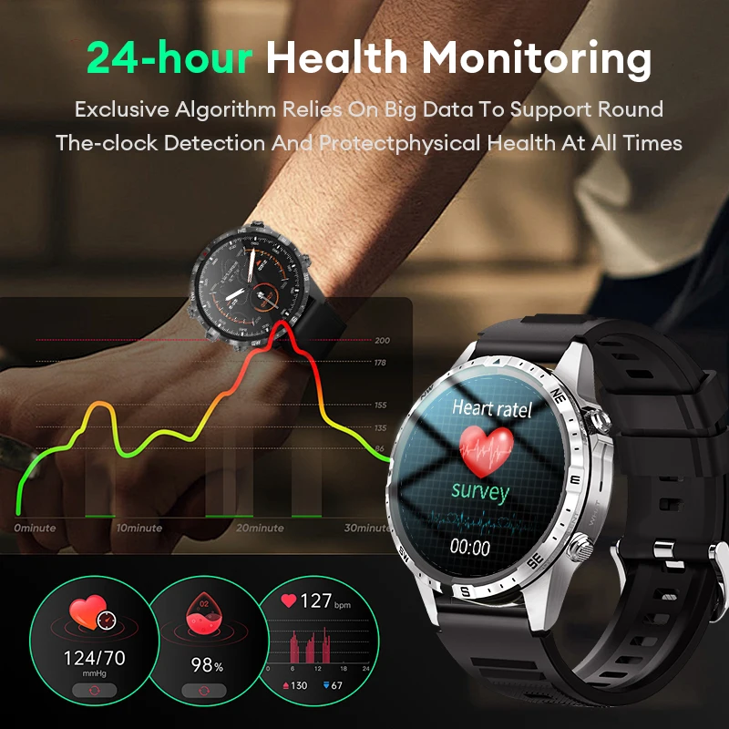 Aolon GT5pro Smart Watch Men 1.6 pollici Full Screen HD Bluetooth Call 100 + Sport Fitness Tracker Smartwatch impermeabile con bussola