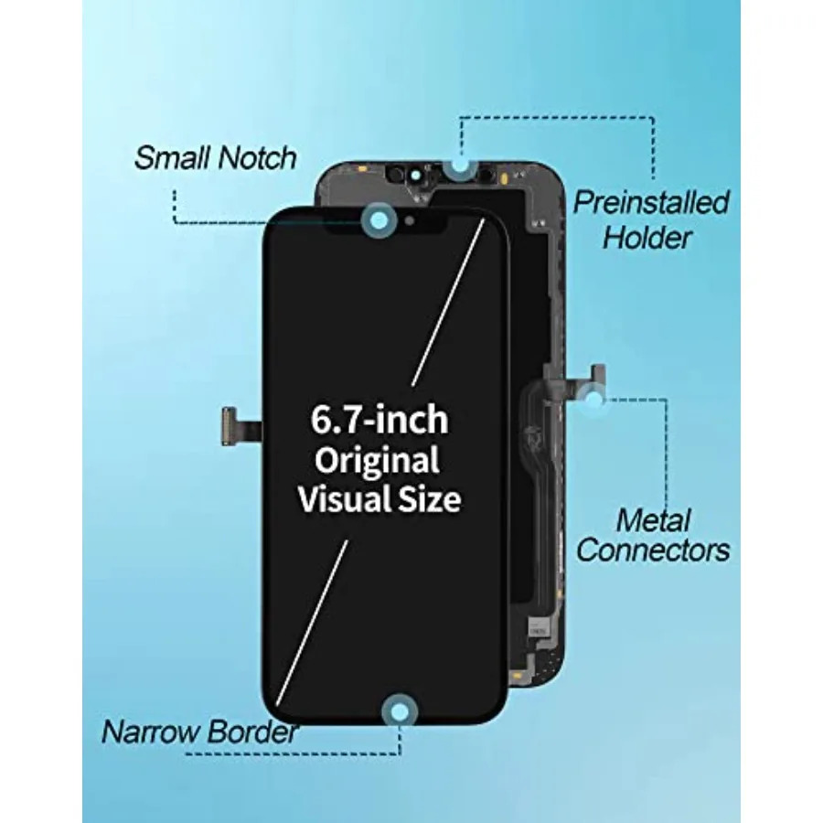 استبدال شاشة Ayake لهاتف iPhone 12 Pro Max شاشة Full HD ومجموعة محول رقمي تعمل باللمس 6.7 بوصة معرف الوجه ونغمة حقيقية #2