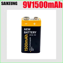 9V 1500mAh USB rechargeable lithium ion battery for multimeter microphone toy remote control KTV musical instrument 9v battery