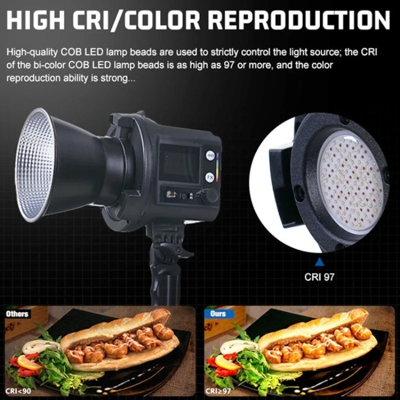 كاميرا محمولة قابلة للتعتيم RGB بقدرة 60 وات وإضاءة تصوير فوتوغرافي وإضاءة فيديو للتصوير الفوتوغرافي