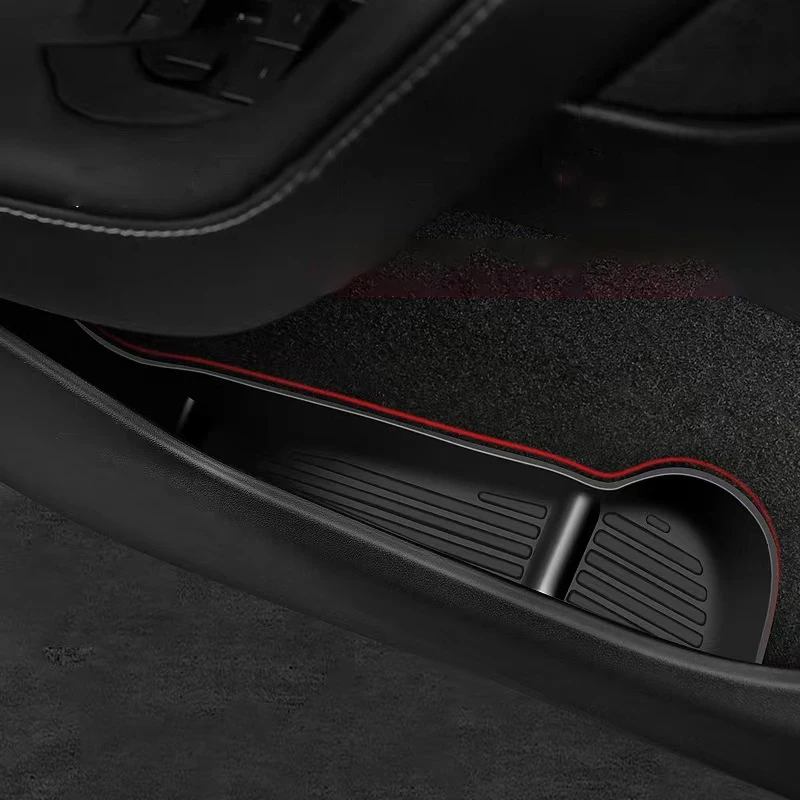 For Tesla Model Y 2023 Car Door Side Storage Box Door Armrest Storage Box TPE Front Rear Door Armrest Organizer Car Accessory