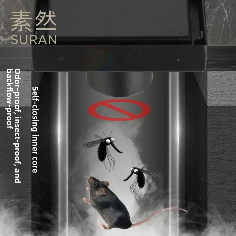 استنزاف أرضي غير مرئي، تصريف دش مخفي من الفولاذ المقاوم للصدأ 304 للحمام، مضاد للرائحة وسهل التنظيف