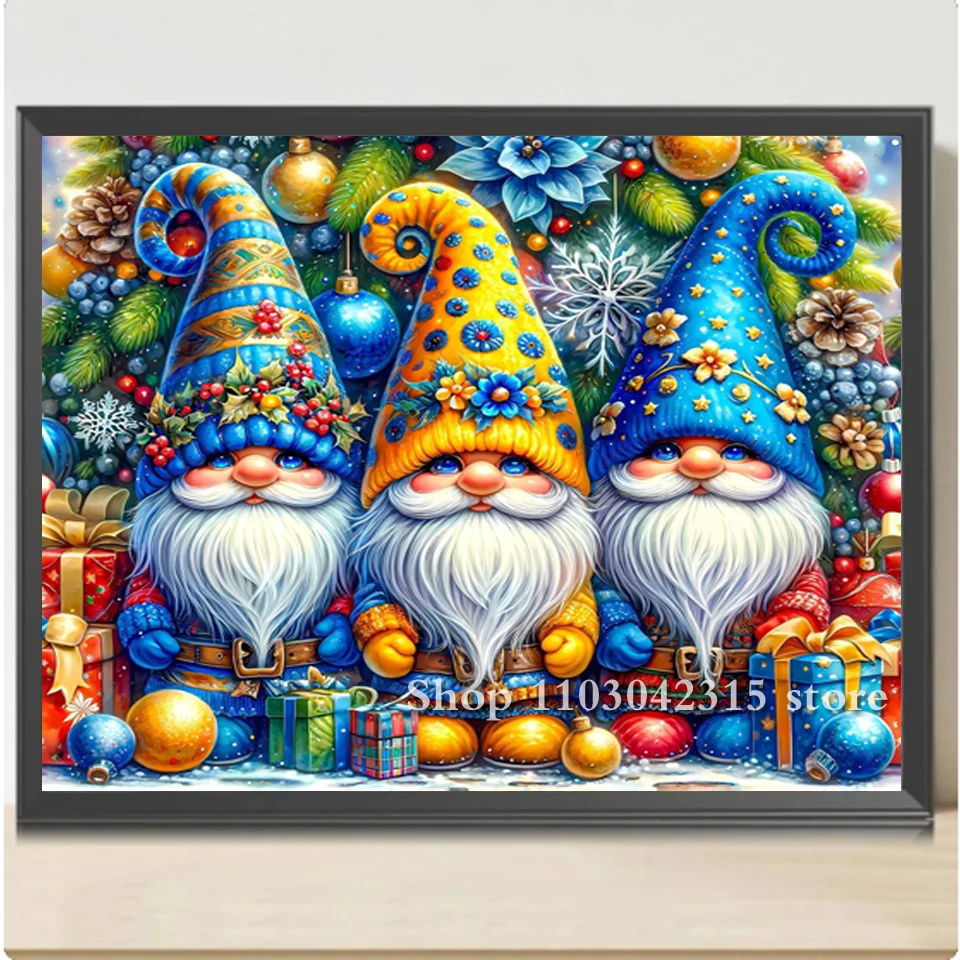 Diamond Painting New 2024 Kit Santa Claus Dwarf Full Diamond Embroidery Mosaic Cross Stitch Christmas Cartoon Art Home Decor