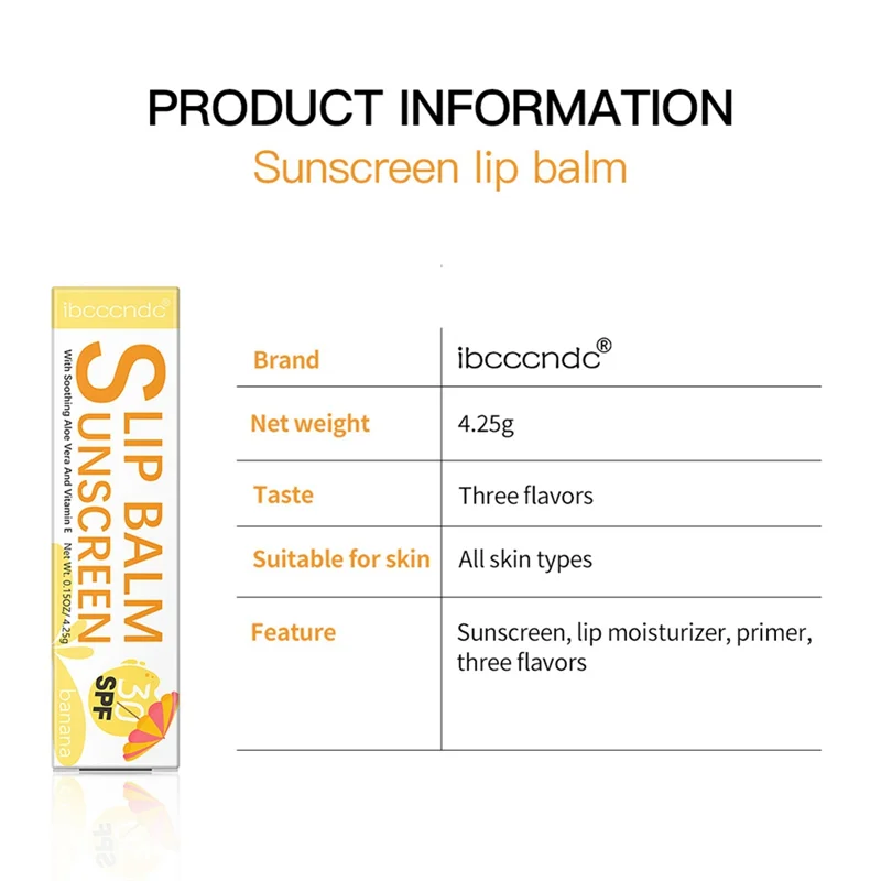 AA96 Protetor solar Lip Balm SPF30UVA Proteção Lábios Hidratante Sabor Batom incolor Cuidados com o sol 2 Coco
