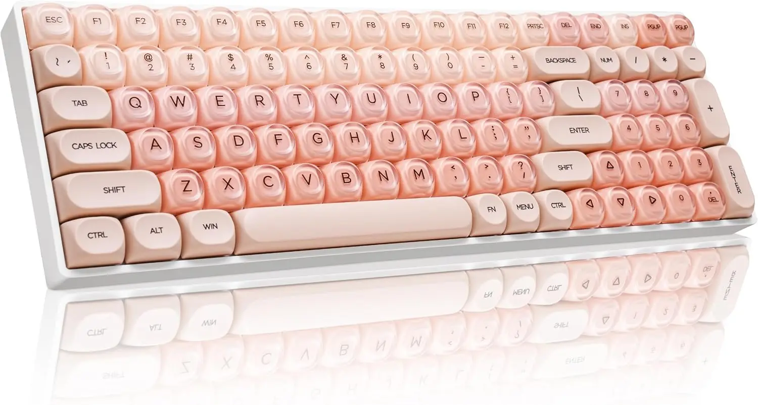 

ZORNHER ZH100 Mechanical Keyboard 98% Pink Creamy with Number Pad Full Size Gaming Keyboard Jelly Keycaps