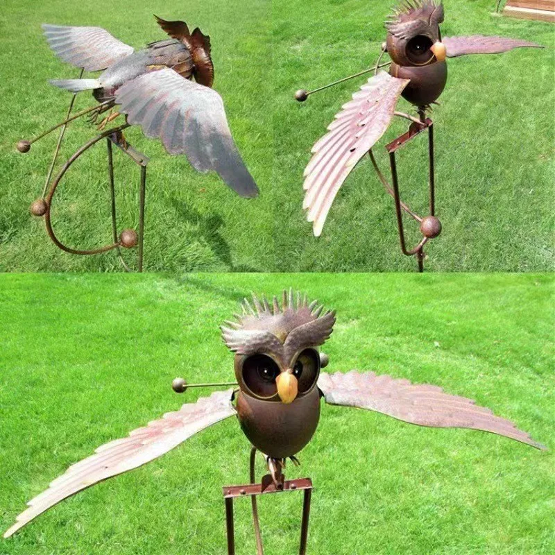 Artificial Owl,Fake Old Eagle,Outdoor Bird Garden Decoration Iron Art Counterfeit Bird,Sculptures & Figurines Metal Craft