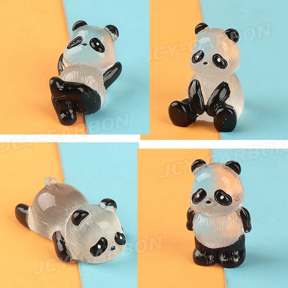 

1PC/Set Panda Doll Shines in the Dark Miniature Panda Micro Landscape Ornament Car Interior Accessories Decor