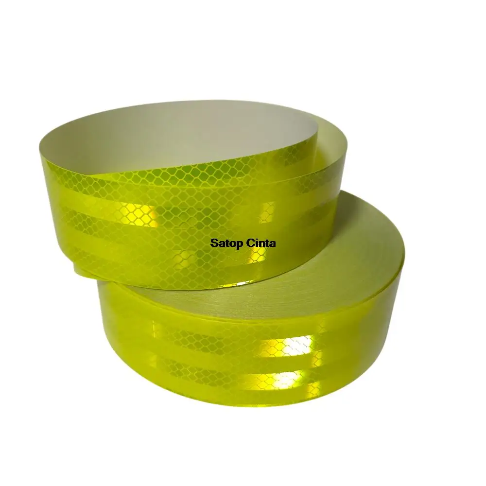 2.5cm/5cm/7.5cm/10cm/15cm/20cm*5M Diamond Grade Flu-yellow Reflective Tapes Waterproof High Vis Strong Adhesive Safety Stickers