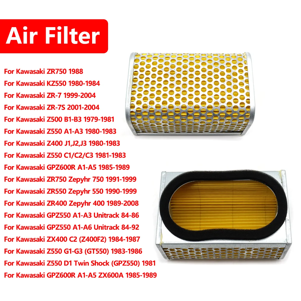 

For Kawasaki Z400 Z 500 550 ZX400 ZR550 ZR 400 750 ZR-7S KZ550 GPZ550 GPZ600R A1-A6 Motorcycle Air Intake Filter Cleaner Element