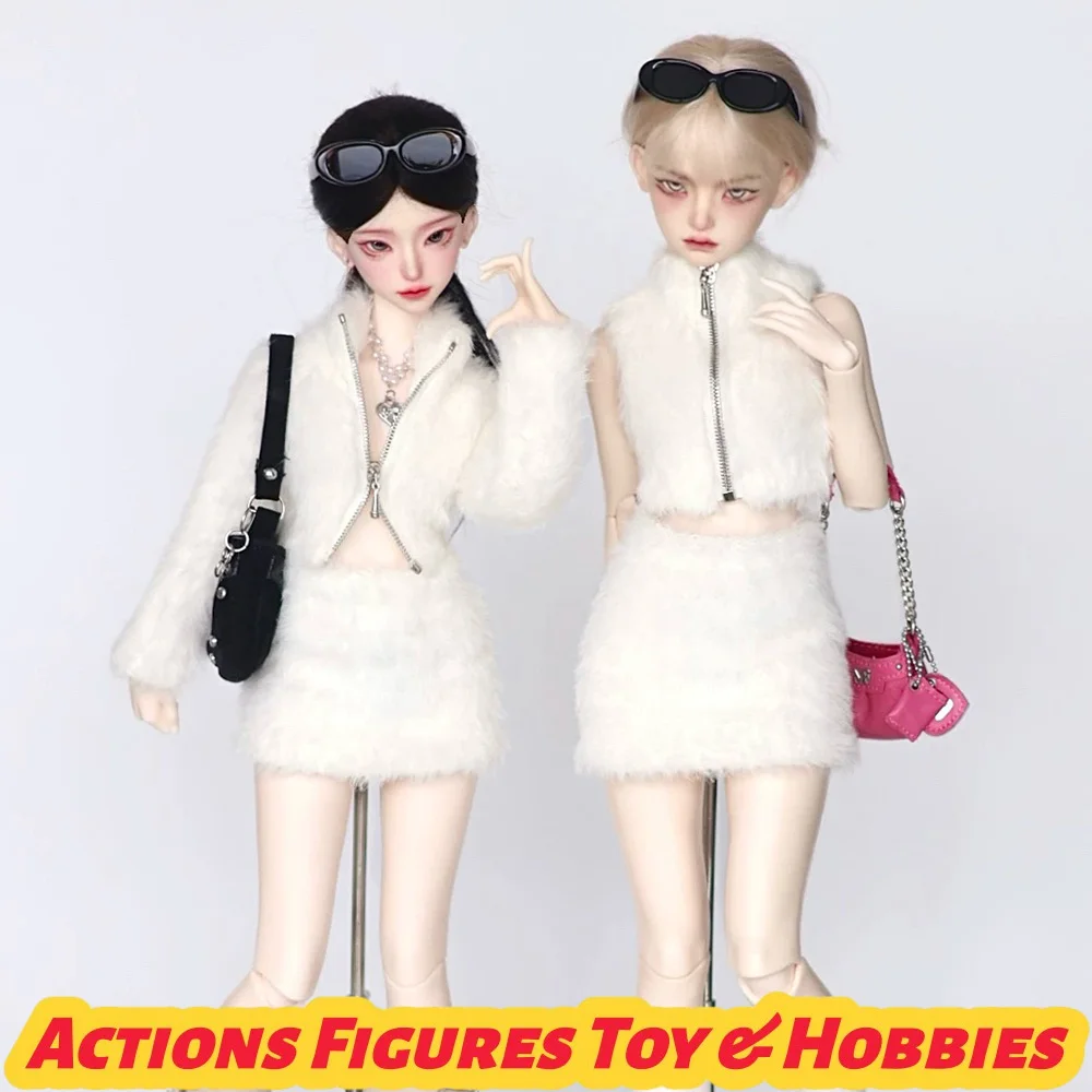 1/4 Scale BJD Dolls Zipper Style Furry Clothes Set for 4-point Toys DIY