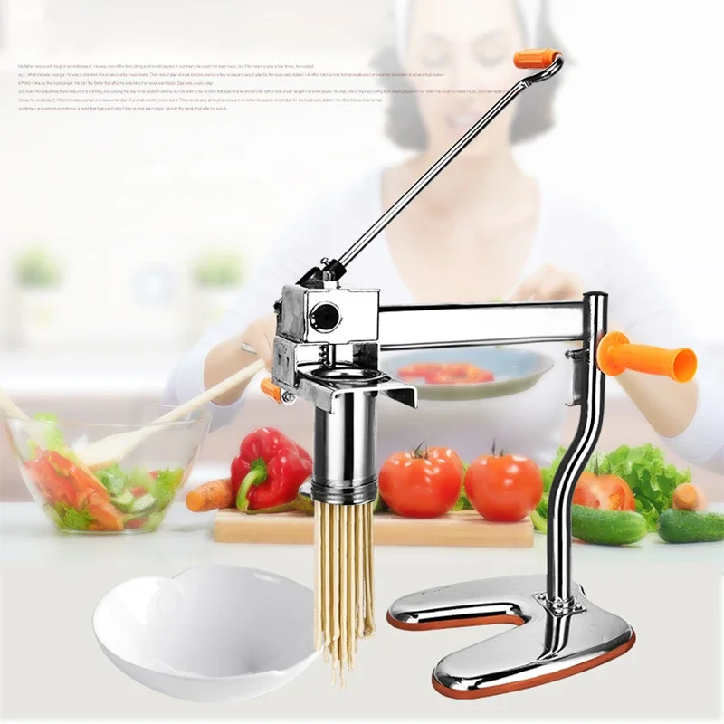 ماكينة ضغط المعكرونة اليدوية المنزلية المصنوعة من الفولاذ المقاوم للصدأ ماكينة صنع المودلز المحمولة ذات المحورين ماكينة ضغط المعكرونة اليدوية