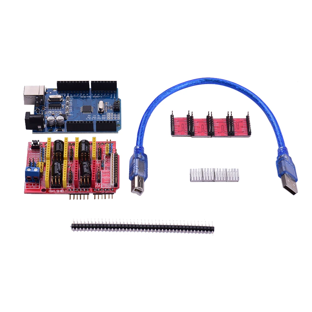 【جديد】ملحقات الطابعة ثلاثية الأبعاد باستخدام الحاسب الآلي Shield R3 Board A4988 طقم السائق مع بالوعة الحرارة للطابعة ثلاثية الأبعاد حفارة