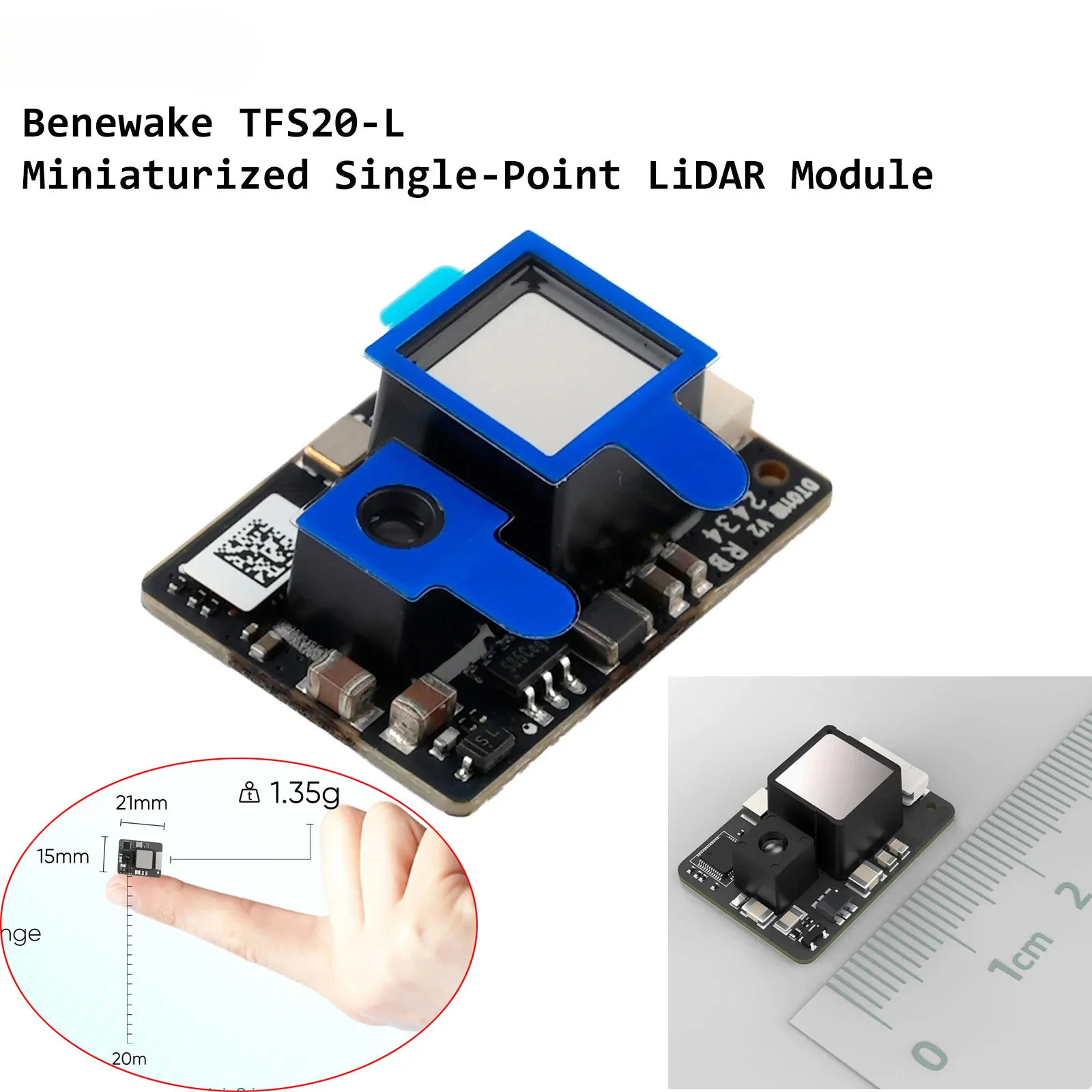 

Benewake TFS20-L 20 метров UART IIC I2C Миниатюрный микро-одноточечный сенсорный модуль LiDAR Модуль измерения расстояния для дрона