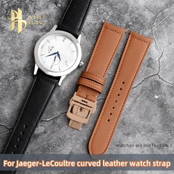 Real Cow Leather Watchband For Jaeger-LeCoultre Master Series Curved Leather Watch Strap Soft and Waterproof 19 20 21MM