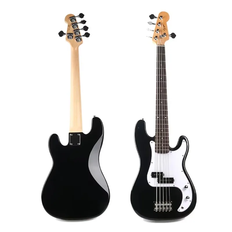 G-B1-5  Gloss Finish Five String Solid Paulownia Wood Electric Bass, Multi-Color Trend Classic Bass Guitar for Beginner