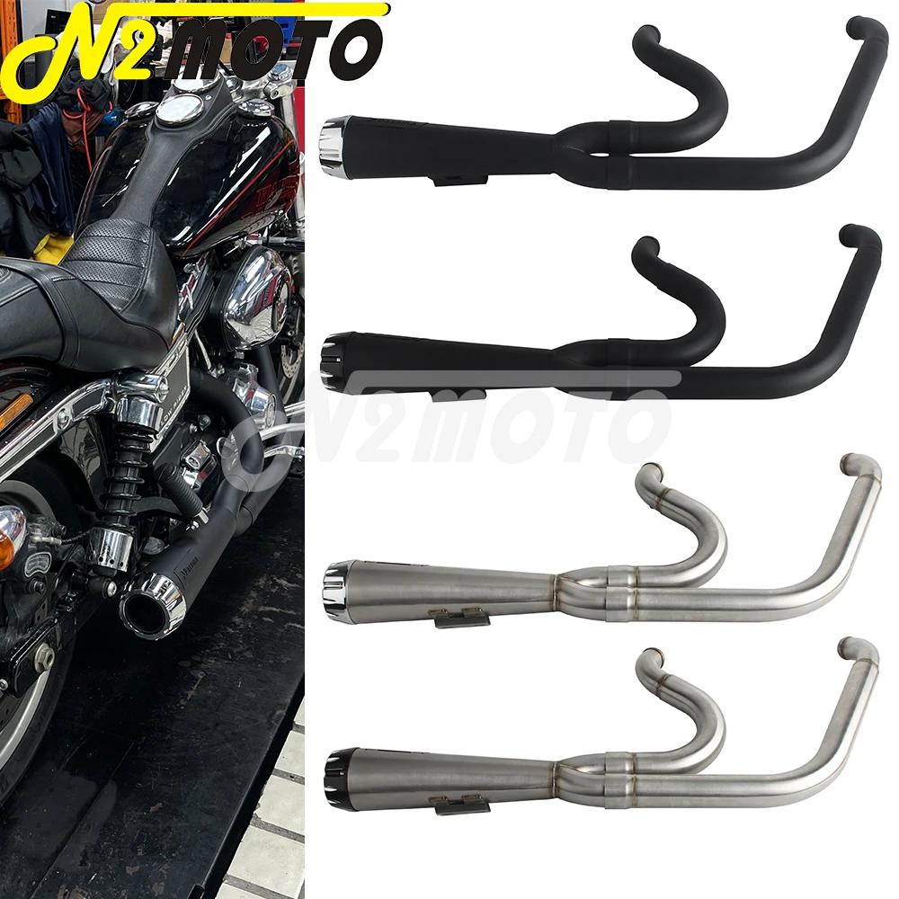 Système d'échappement à gros diamètre 2-en-1 avec silencieux pour Harley Dyna FXDF FXDL FXDB FXDC FXD FXDWG 2006-2017
