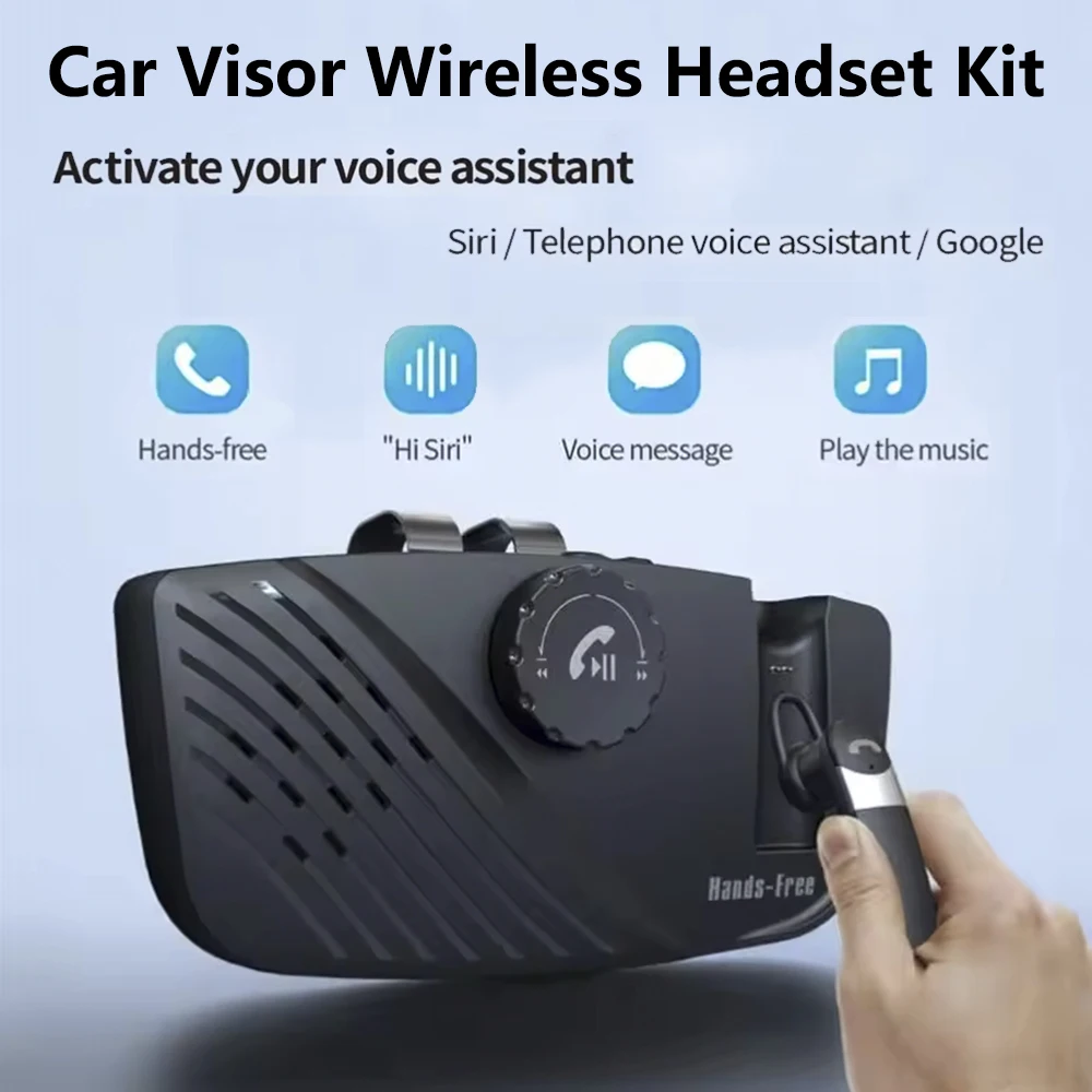 

Wireless Speaker Kit for Car V5.0 Dual Wireless Connection Sun Visor Handsfree Speaker Phone with DSP Noise Cancelling & Auto