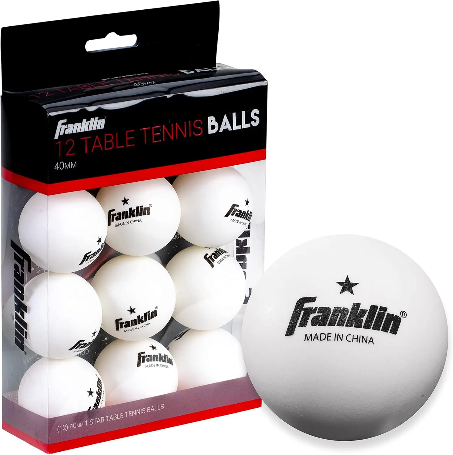 

Professional 40mm Table Tennis Balls, Pack of 12 - Durable & High-Visibility for Practice and Competition