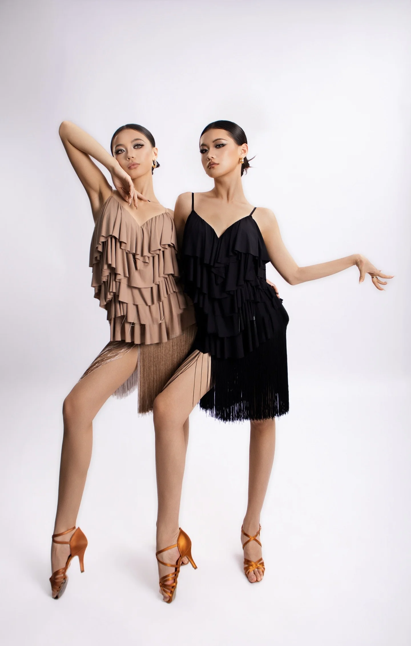 yamei-latin-dance-skirt-long-flowing-tassel-cover-up-slimming-half-length-women's-sport-fitness-yoga-leisure-fashionable