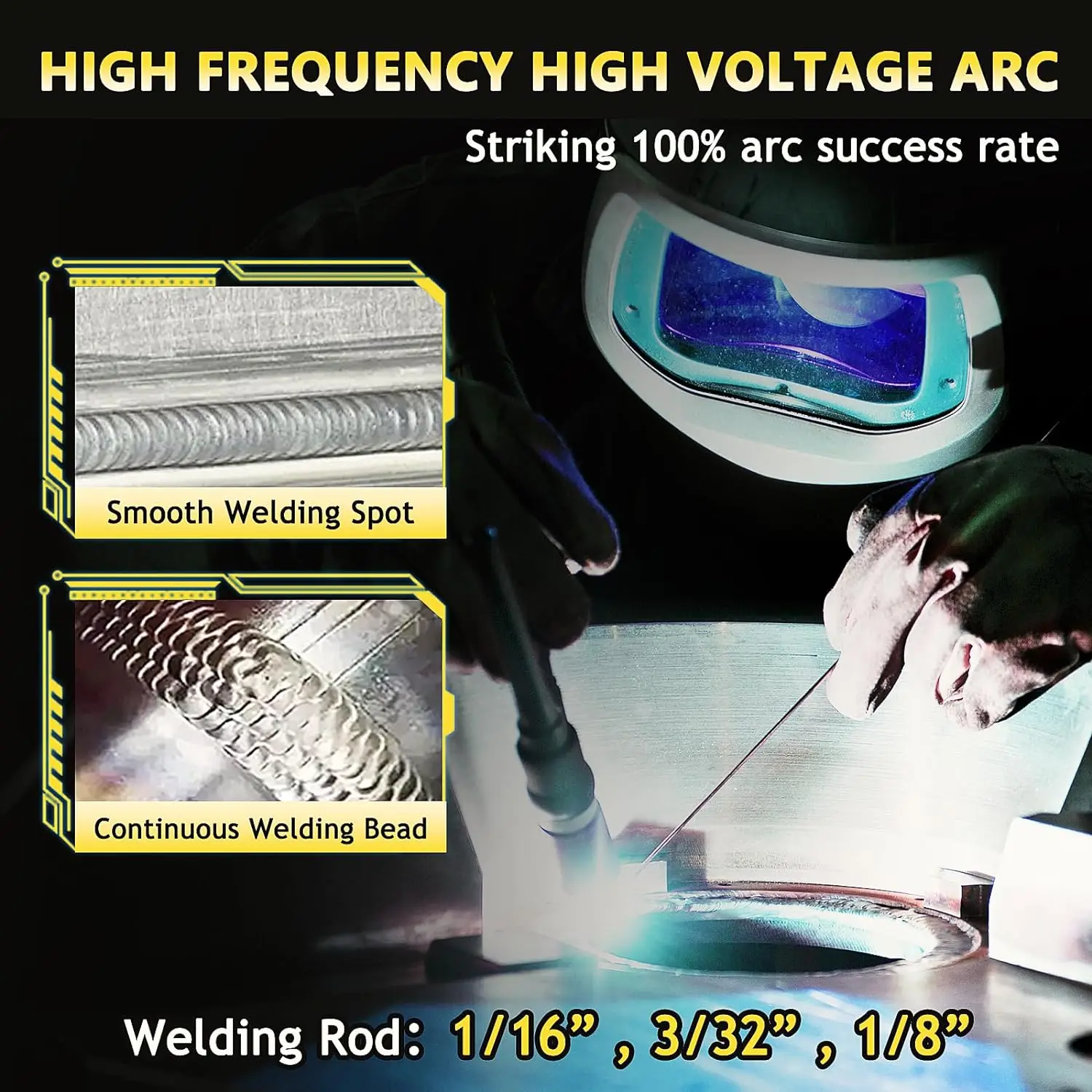 Imagem -03 - Máquina de Solda Tig Frio Hzxvogen Arc Stick Welder Tig Spot Pulso 145a Ajuste 1-900ms hf Hbt2000pii