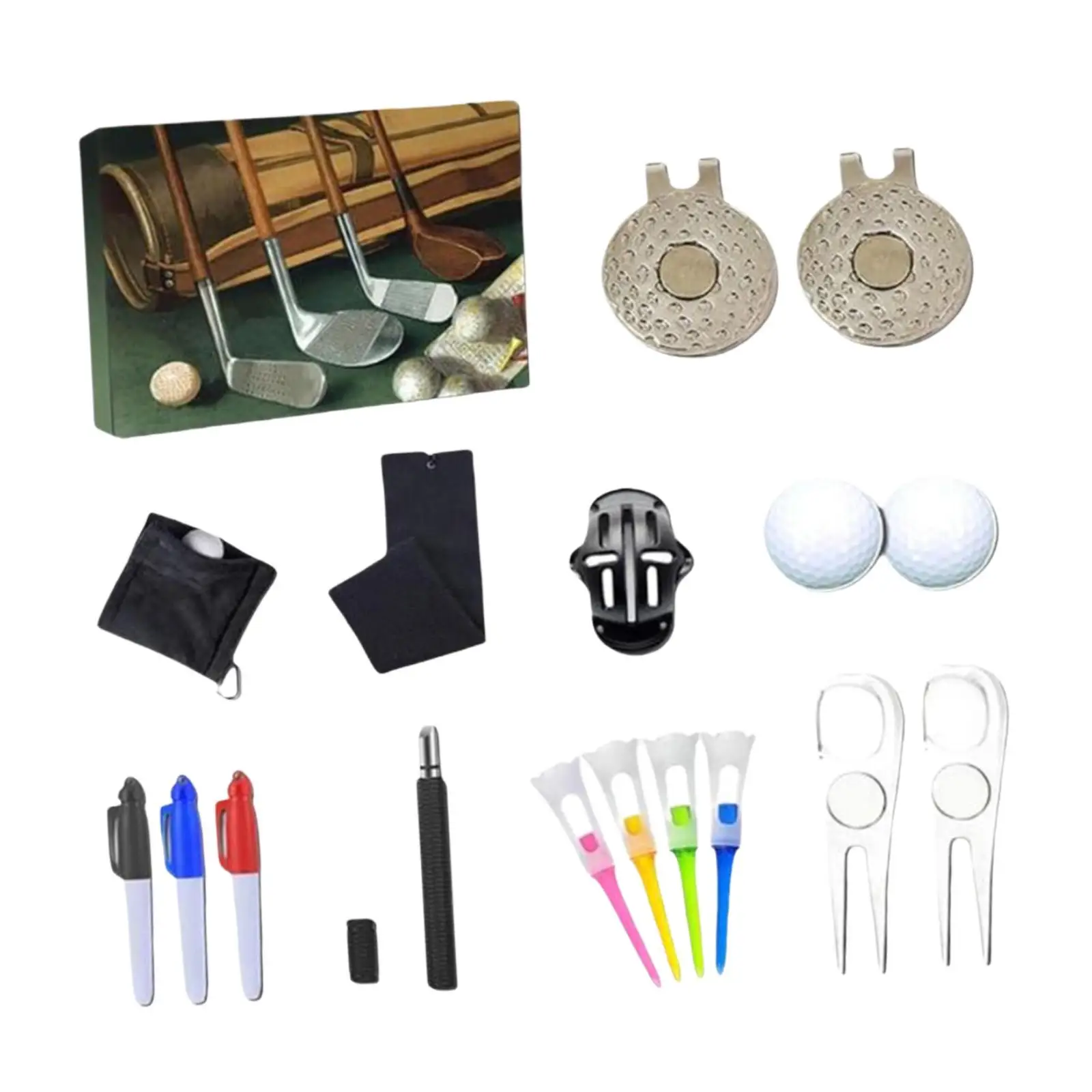 Christmas Advent Calendar for Golfers Golf Balls Golf Fork Golf Tools for Friends Golf Lover Beginner Christmas Party Favors