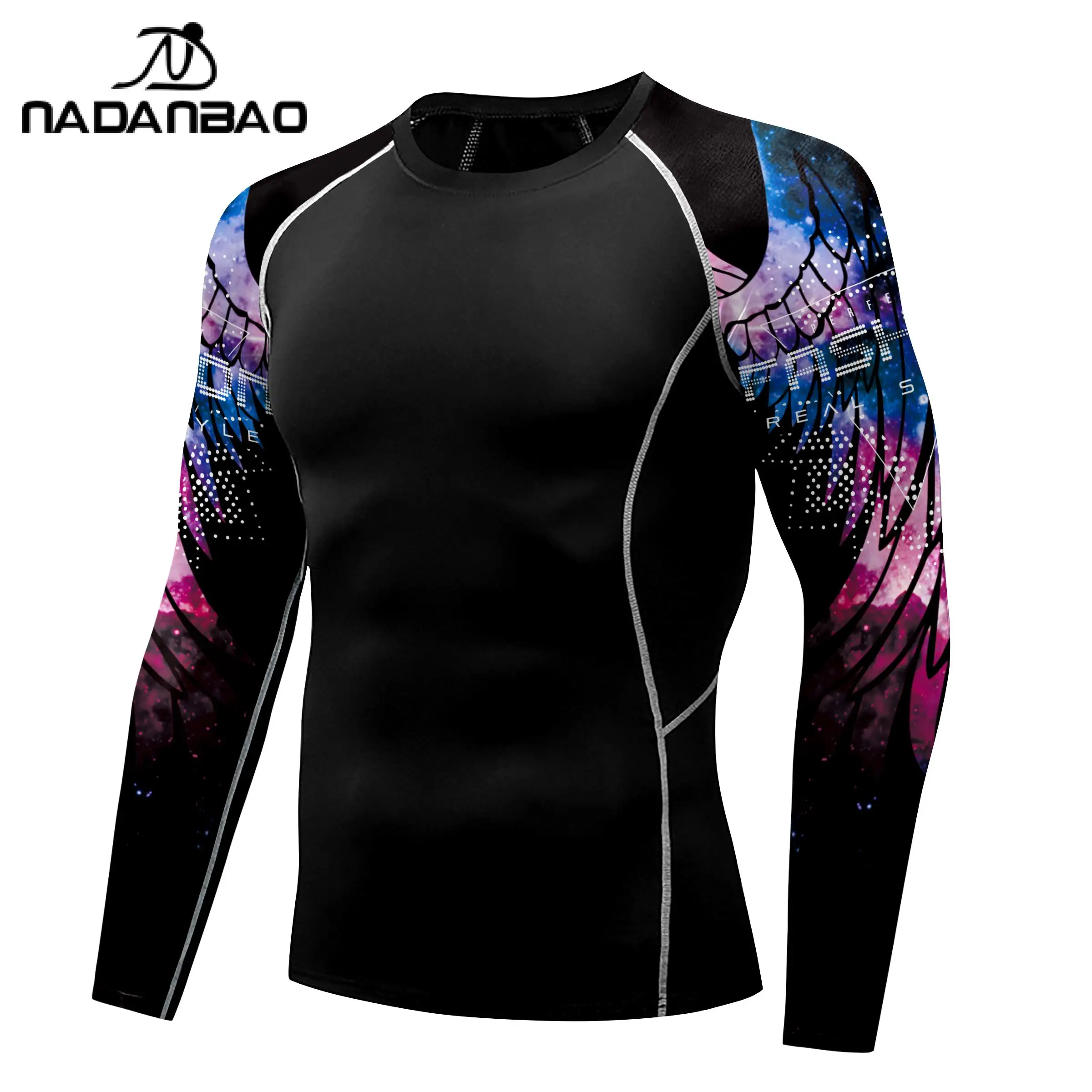 NADANBAO Rashguard Men Long Sleeve Swimsuit Surfing Suits Surf T-shirt Prevent Jellyfish Beach UV Protection Diving Shirts Surf