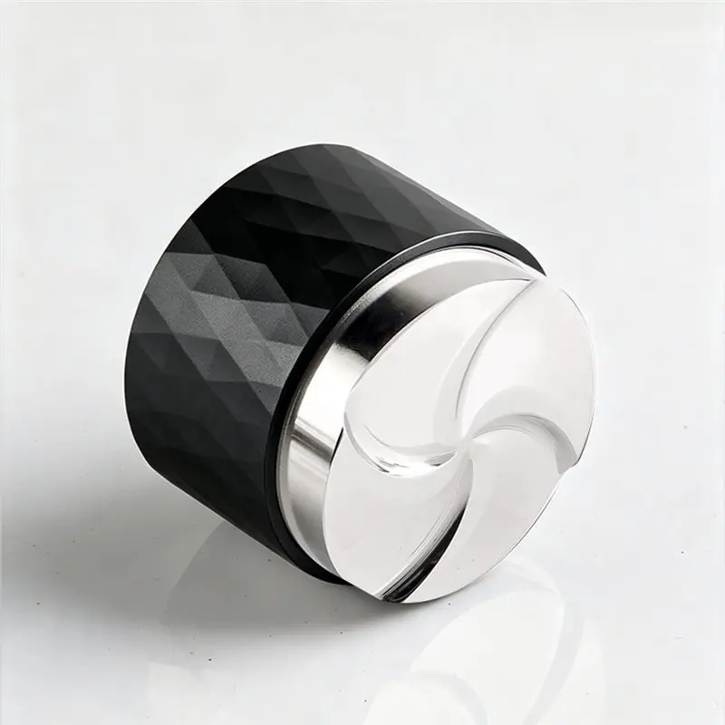 TFORU-Diamond Texture Handle With Whirlwind Pattern Base Stainless Steel Gravity Coffee Tamper Coffee Powder Distributor