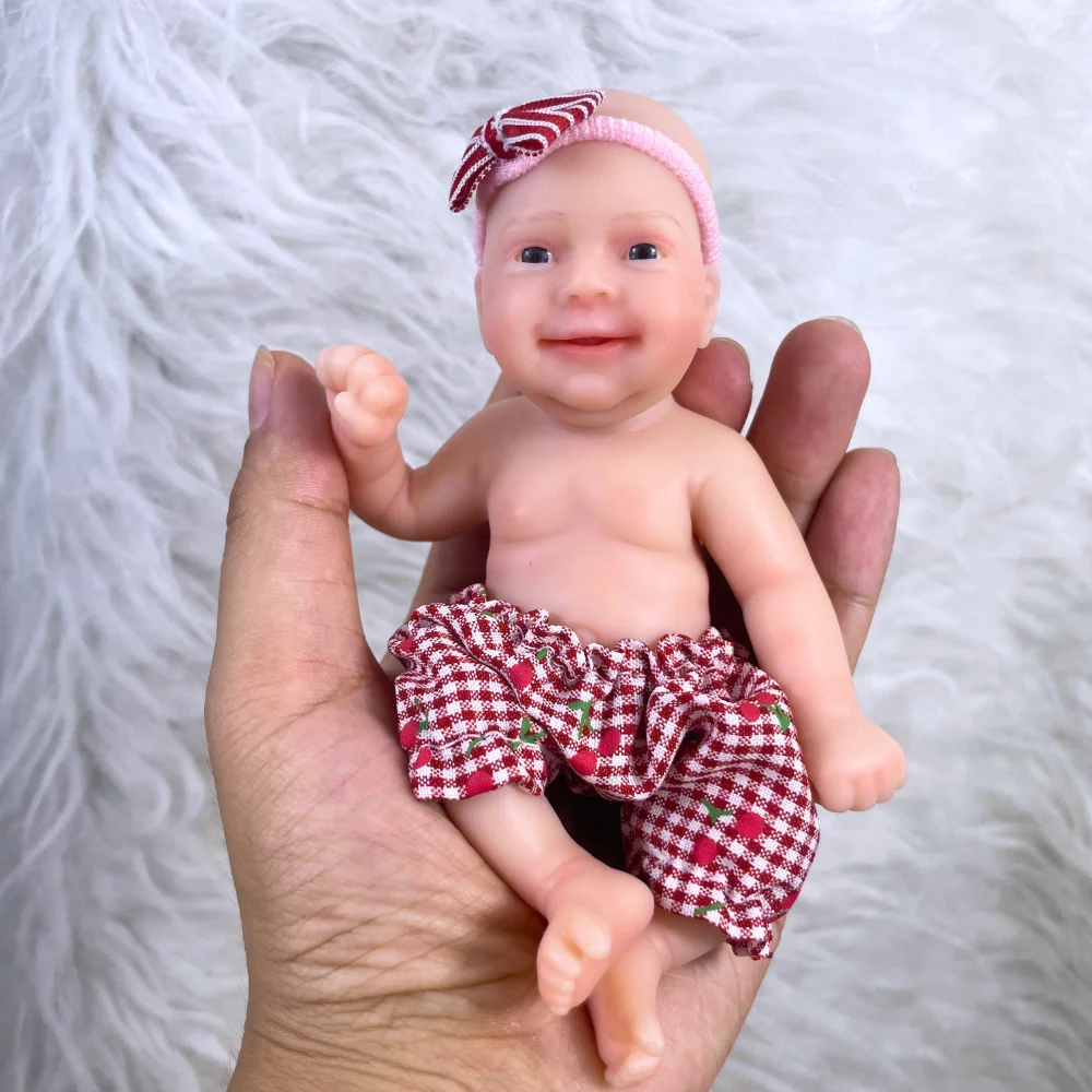 Mini bambola Reborn da 6 pollici Sebastian 15CM corpo lavabile in silicone pieno ragazza morbida bambola in silicone solido compleanno regalo di Natale