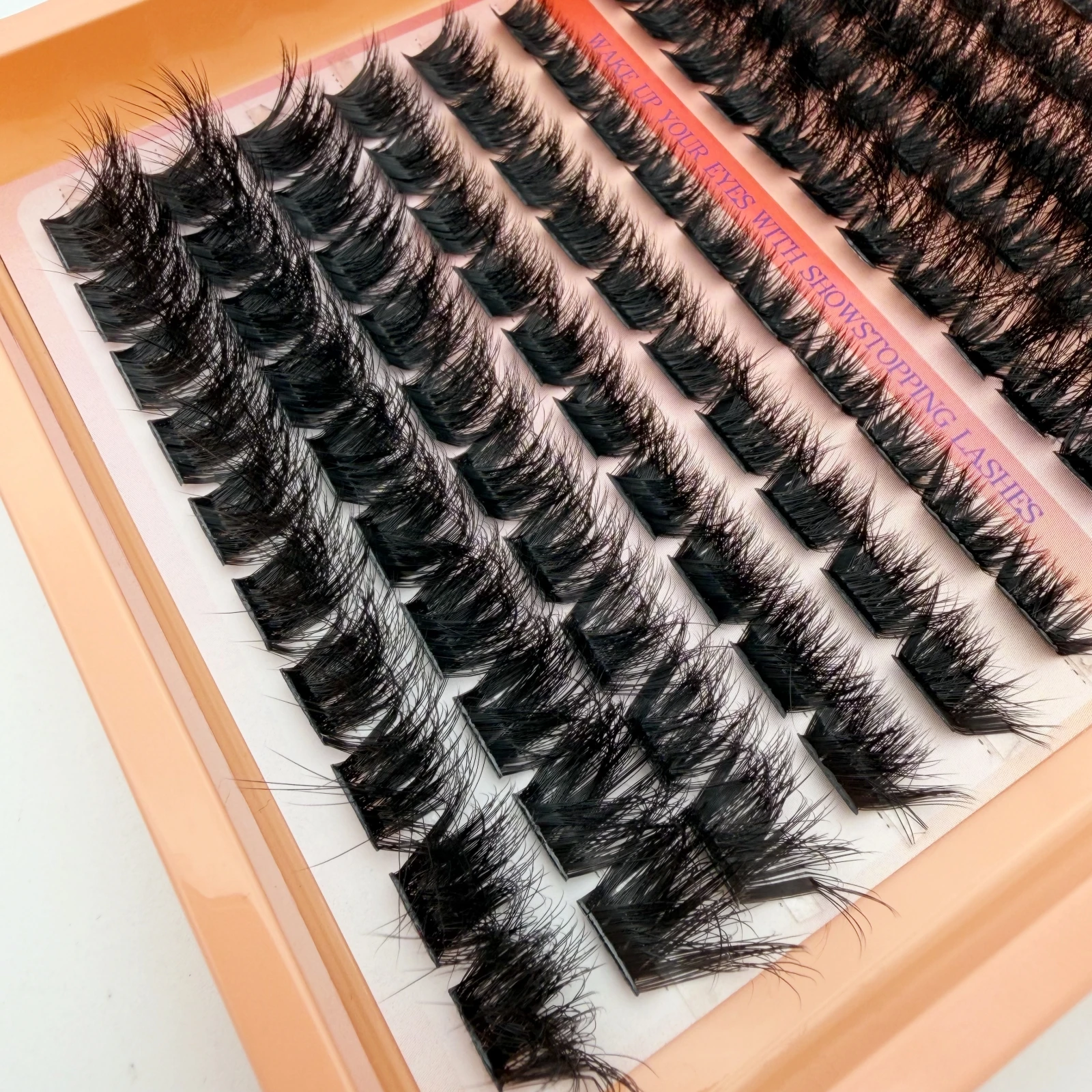 Thick Dramatic 8D Fluffy Cluster Lashes 60D-200D Density 0.07mm D Curl DIY Individual Eyelash Extensions Kit