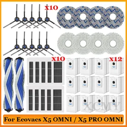 For ECOVACS DEEBOOT X5 OMNI / X5 PRO Robot Vacuum Cleaner Parts Dust bag Hepa Filter Main Side Brush Mop Rag Cloth Accessories