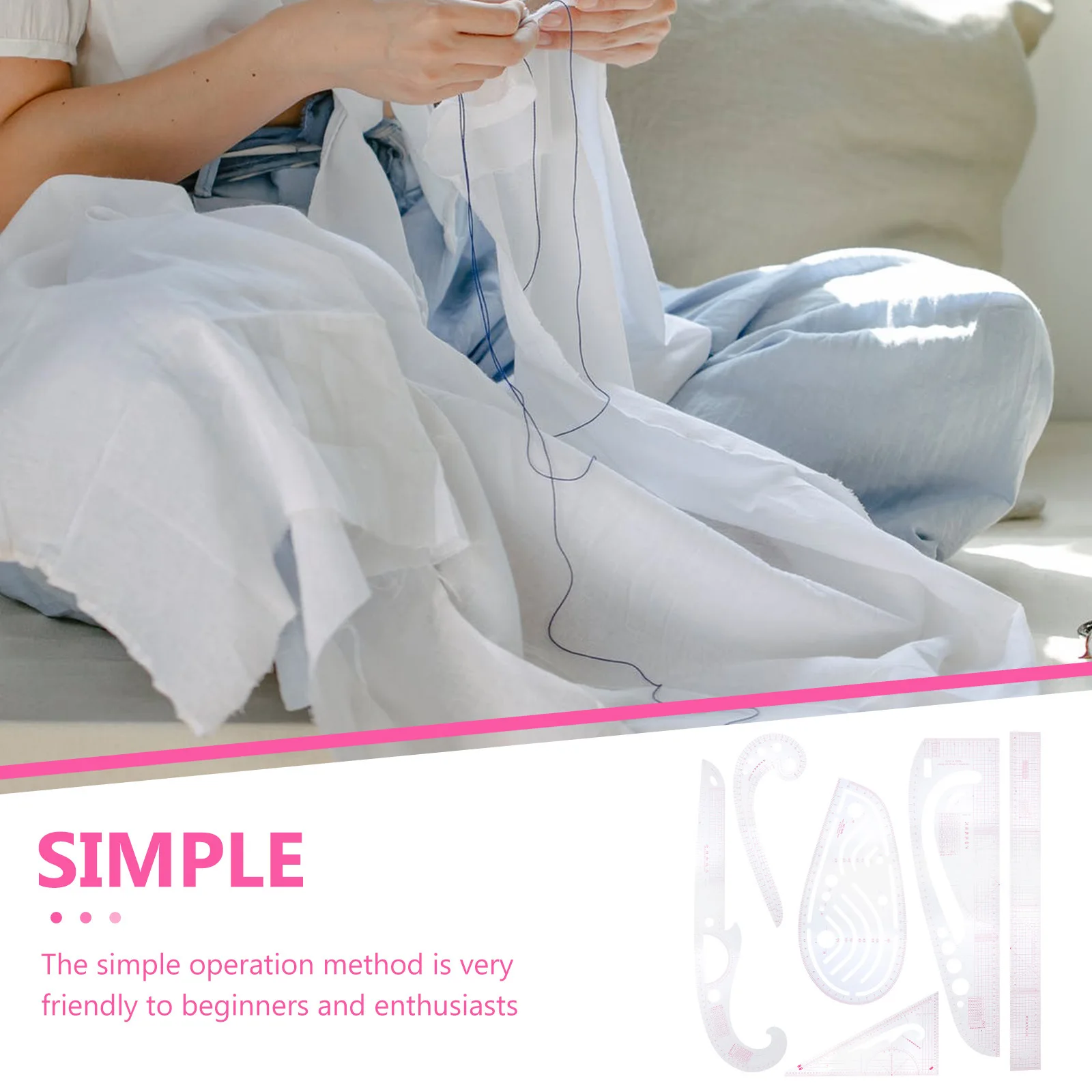 

6pcs Sewing Ruler Set Plastic Cutting Ruler For Fabric Diy Patchwork Precision Measure Tool Quilting Rulers Tailor Craft Tools